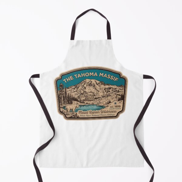 Aperçu de l'œuvre Mont Rainier, Massif de Tahoma, Washington, Badge alpin vintage de chèvre de montagne créée et vendue par LittleArij.
