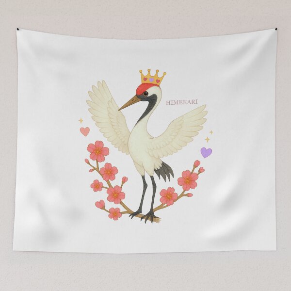 Item preview, Red-Crowned Crane with Plum Blossoms – Transparent designed and sold by HIMEKARI.