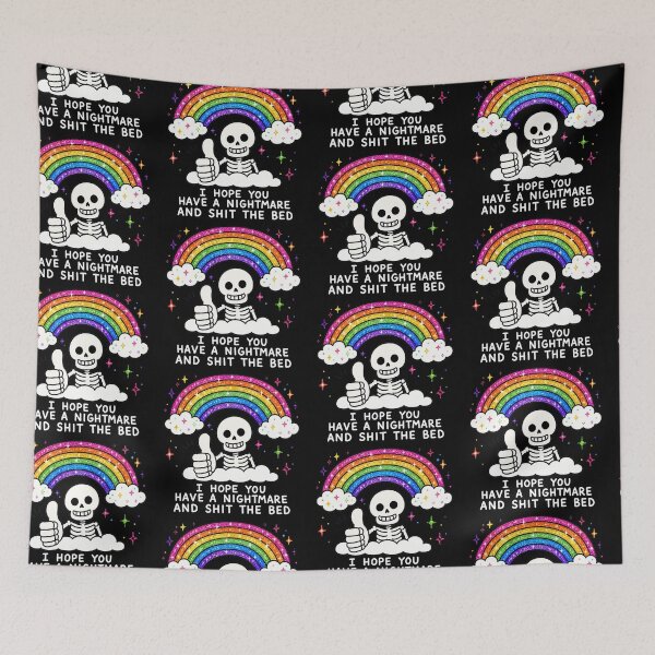 Item preview, Halloween Skeleton Nightmare Funny Rainbow designed and sold by MonkiFlipp.