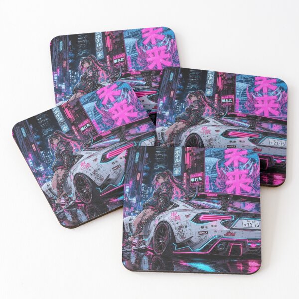 Item preview, Manga-Punk JDM Racing - Cyberpunk Neon Alley designed and sold by JMAVILA ART.