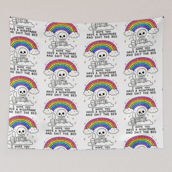 Item preview, Funny Skeleton Nightmare Halloween Rainbow designed and sold by MonkiFlipp.