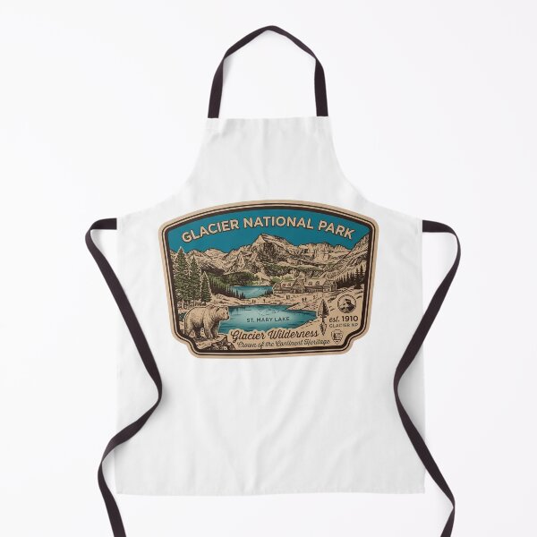 Item preview, Glacier National Park Montana Vintage St Mary Lake Grizzly Bear Badge designed and sold by LittleArij.