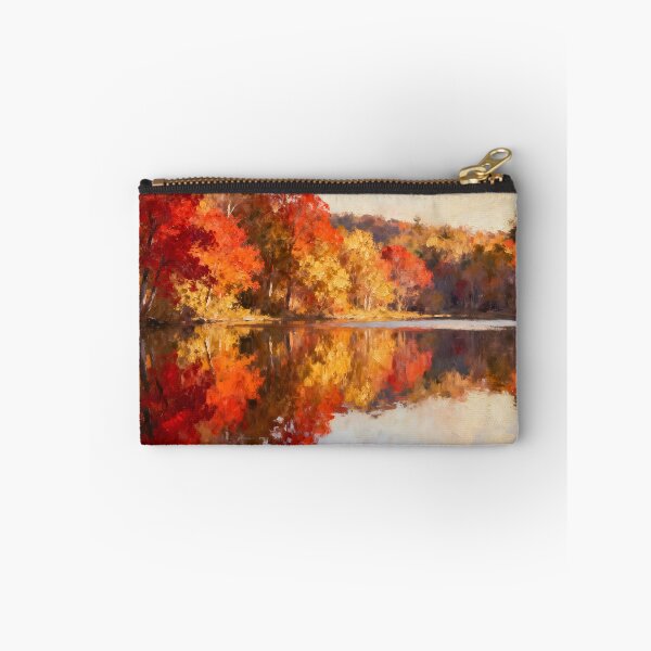 Item preview, Calm Autumn Lake Reflection Nature Painting designed and sold by ArtAmbience.