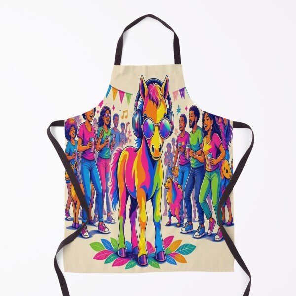 Item preview, Cool Rainbow Horse with Headphones at Music Party Pop Art - Tugy designed and sold by Breezes-of-Ida.