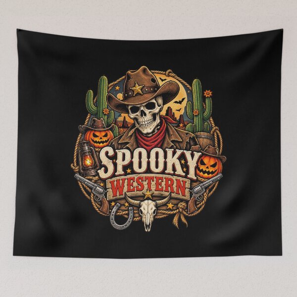 Item preview, Spooky Western Cowboy Skull Halloween designed and sold by afr-saad.