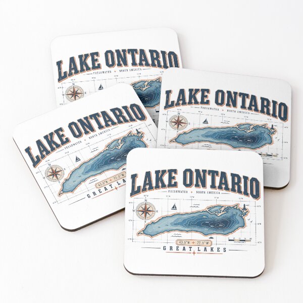 Item preview, Lake Ontario Map with Compass designed and sold by SummaGrove.