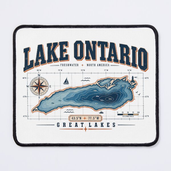 Item preview, Lake Ontario Map with Compass designed and sold by SummaGrove.