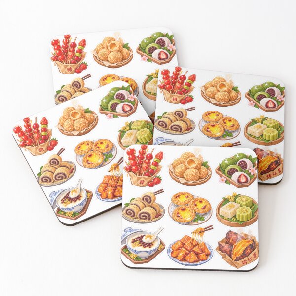 Item preview, Traditional Chinese Snacks and Desserts Illustration designed and sold by PastelPetalsCo.