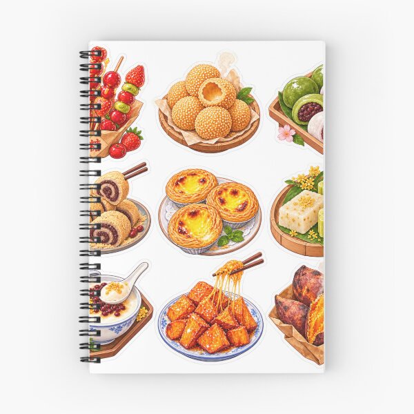 Item preview, Traditional Chinese Snacks and Desserts Illustration designed and sold by PastelPetalsCo.