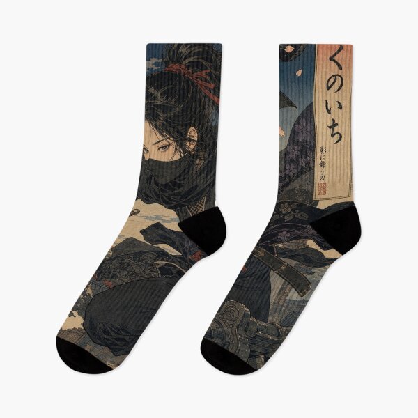 Item preview, Shadow of the Kunoichi - Moonlight Ninja Assassin Ukiyo-e Art designed and sold by whiteblackcat.