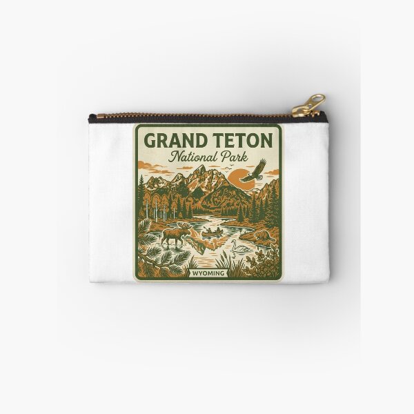 Item preview, Grand Teton National Park Wyoming Vintage Mountain Moose Canoe Badge designed and sold by LittleArij.