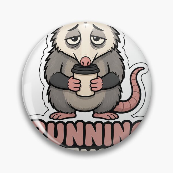 Artikelvorschau, „Am Limit“ – Lustiger, müder Opossum-Kaffee-Aufkleber entworfen und verkauft von RedRubyBubble.