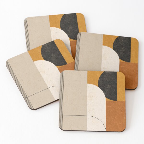 Item preview, Mid-Century Modern Abstract - Two Tone Earthy - Geometric Retro Art designed and sold by GrinGalore.