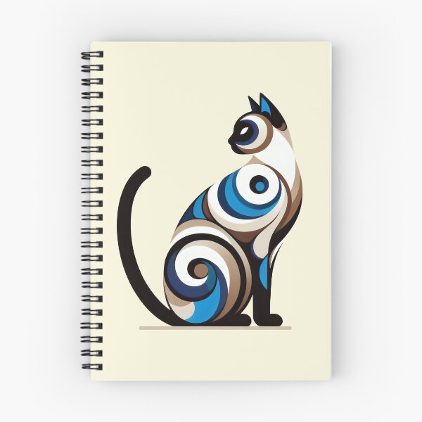 Item preview, Abstract Siamese Cat Art – Modern Blue Swirl Feline Design designed and sold by Lyssarien.