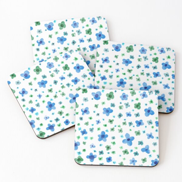 Item preview, Blue & Green Flowers designed and sold by Clover Crow.