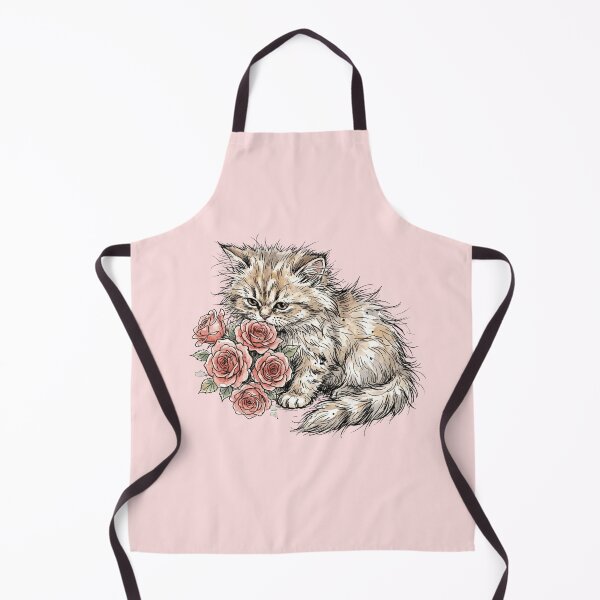 Item preview, Fluffy Kitten with Pink Roses designed and sold by BreezifyDesignStudio.