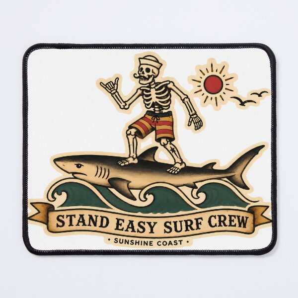 Item preview, Stand Easy Surf Crew Tshirt - Sailor Jerry Flash Shark Rider designed and sold by Bombergirls.