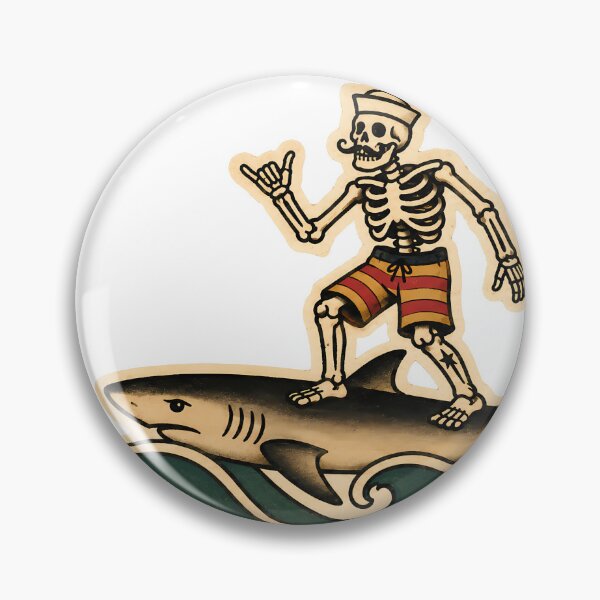Item preview, Stand Easy Surf Crew Tshirt - Sailor Jerry Flash Shark Rider designed and sold by Bombergirls.