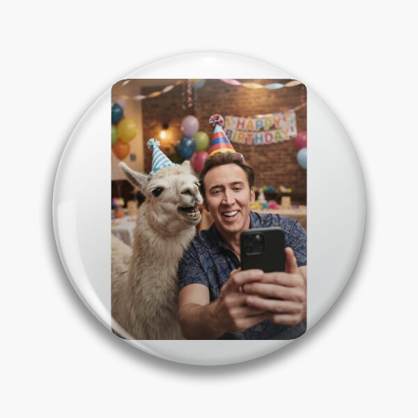 Item preview, Nicolas cage selfie llama llamas birthday cake memes happy Funny prank meme gift weird  designed and sold by CheeseBlueprint.