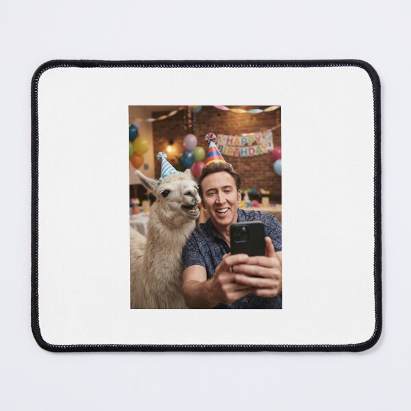 Item preview, Nicolas cage selfie llama llamas birthday cake memes happy Funny prank meme gift weird  designed and sold by CheeseBlueprint.