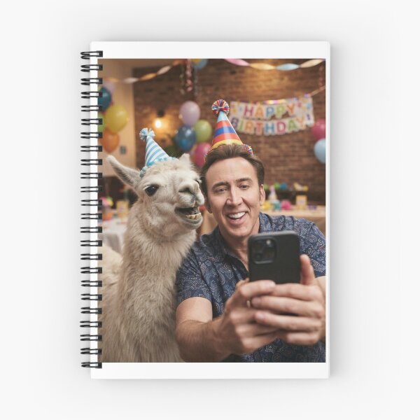 Item preview, Nicolas cage selfie llama llamas birthday cake memes happy Funny prank meme gift weird  designed and sold by CheeseBlueprint.