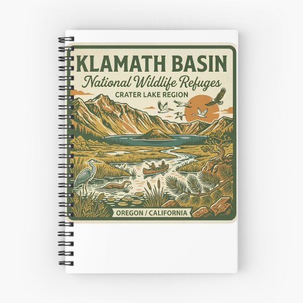 Item preview, Klamath Basin National Wildlife Refuges Oregon California Vintage Lake Badge designed and sold by LittleArij.