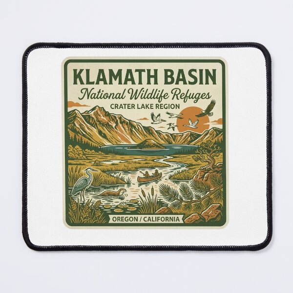 Item preview, Klamath Basin National Wildlife Refuges Oregon California Vintage Lake Badge designed and sold by LittleArij.
