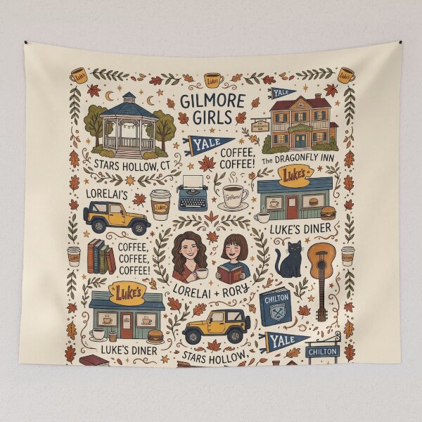 Aperçu de l'œuvre Collage Gilmore Girls créée et vendue par COFFEEWITHARTS.