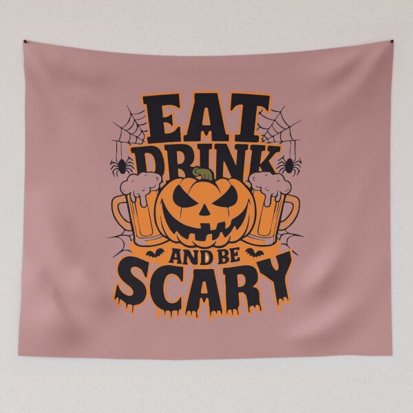 Item preview, Eat Drink and Be Scary – Funny Halloween Pumpkin Spooky Design designed and sold by RajDeals.