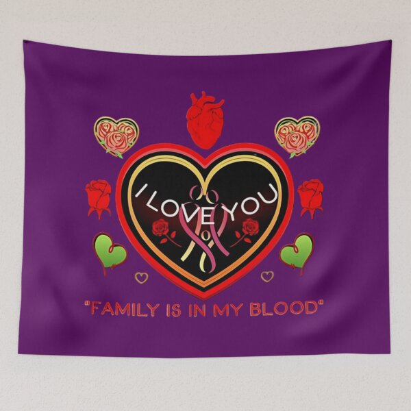 Item preview, Family Is In My Blood Anatomical Heart Neon Love Gift designed and sold by zaoroo shop.