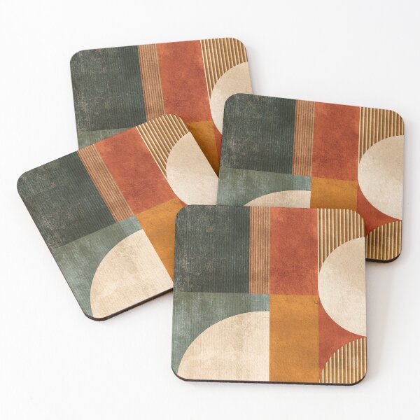 Item preview, Mid-Century Modern Abstract Circle - Two Tone Earthy - Terracotta Geometric Retro Art designed and sold by GrinGalore.
