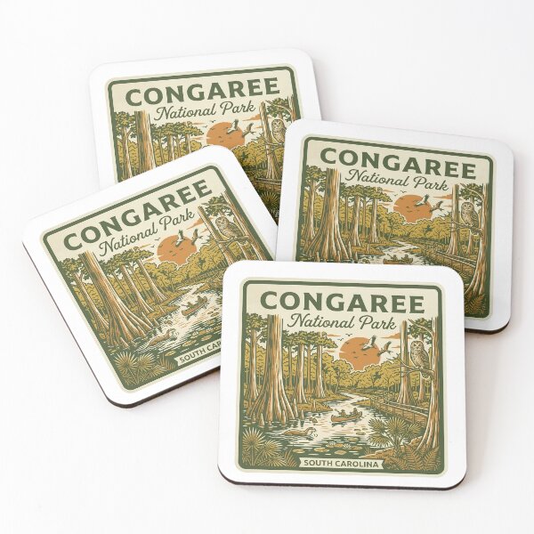 Item preview, Congaree National Park South Carolina Vintage Boardwalk Canoe Owl Badge designed and sold by LittleArij.