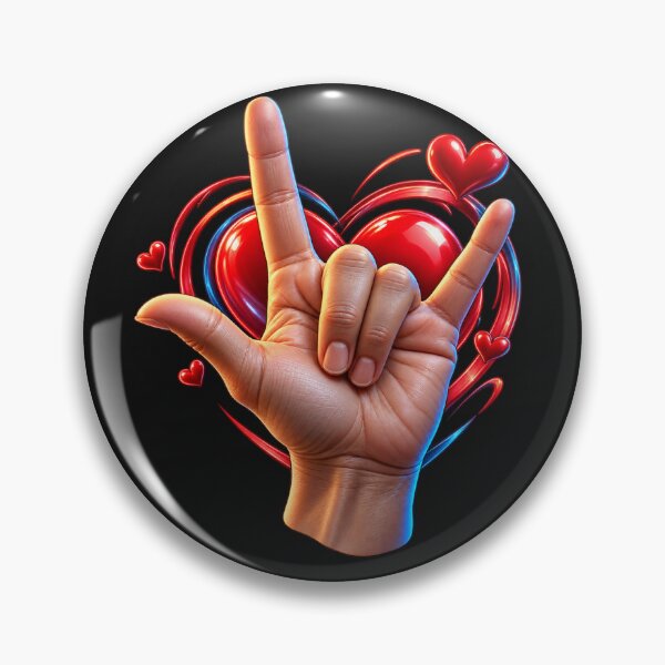 Item preview,  I Love You ASL Hand Sign with Red Heart designed and sold by Surviving Monday Club.