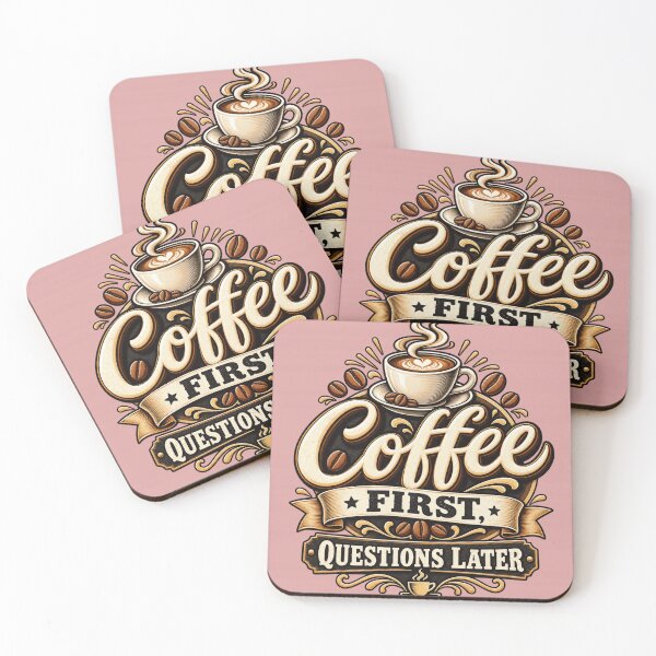 Item preview, Coffee First Questions Later - Vintage Coffee Lover designed and sold by treandsart.