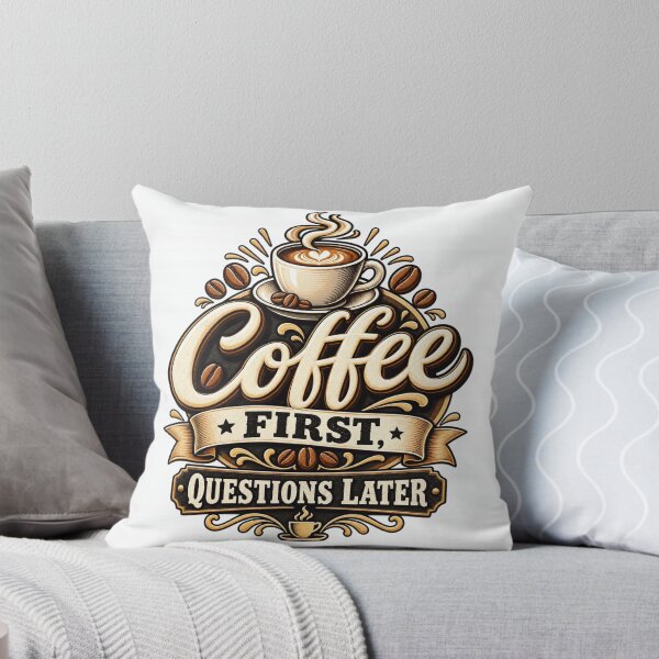 Item preview, Coffee First Questions Later - Vintage Coffee Lover designed and sold by treandsart.