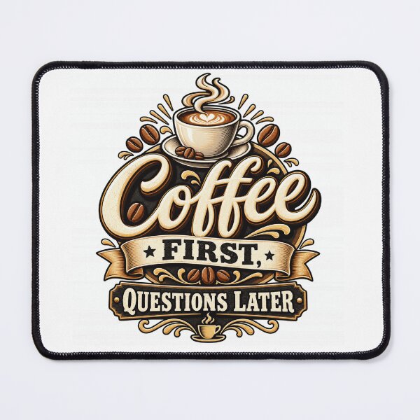 Item preview, Coffee First Questions Later - Vintage Coffee Lover designed and sold by treandsart.