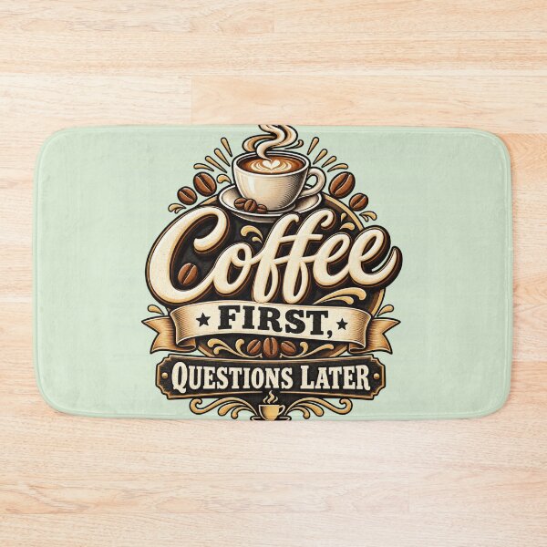 Item preview, Coffee First Questions Later - Vintage Coffee Lover designed and sold by treandsart.