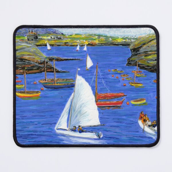 Item preview, Sailing Boats in Porth Diana, Trearddur Bay, Ynys Môn Anglesey in August designed and sold by LymphomaLass.