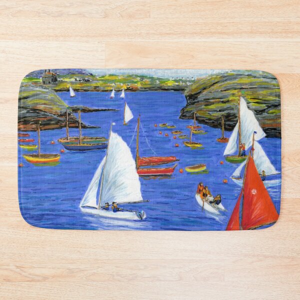 Item preview, Sailing Boats in Porth Diana, Trearddur Bay, Ynys Môn Anglesey in August designed and sold by LymphomaLass.