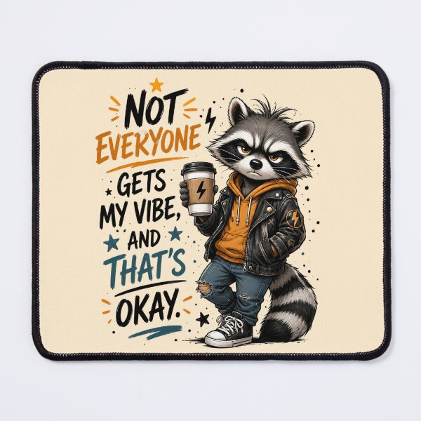 Item preview, Not Everyone Gets My Vibe Raccoon - Funny Sarcastic Quote Art designed and sold by FrescoDesign.