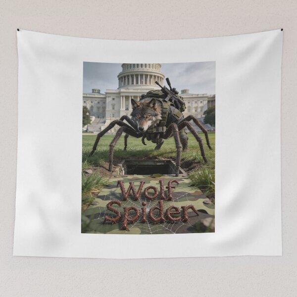 Item preview, Attack Wolf Spider Print designed and sold by Lichentroupe63.