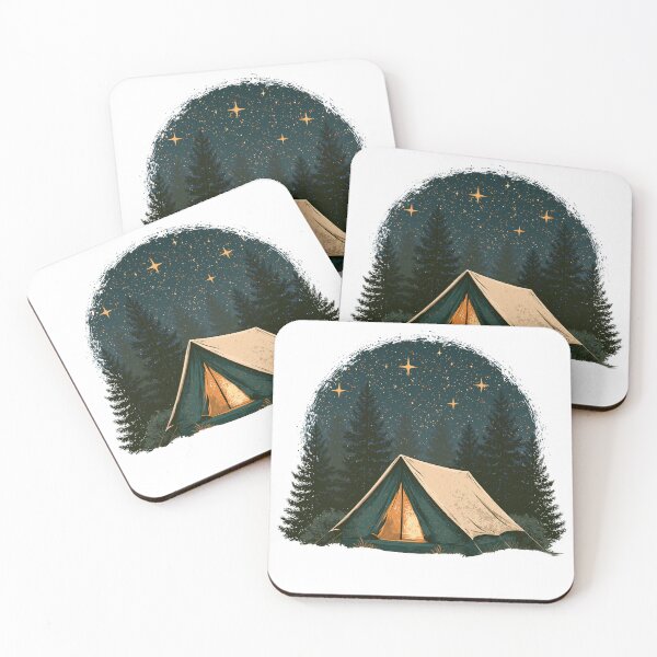 Item preview, Vintage camping tent under the stars - forest adventure designed and sold by Artdavesalzburg.