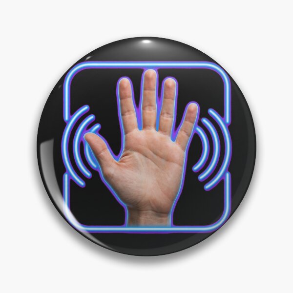 Item preview, Hello Sign Language Open Hand Neon Wave designed and sold by Surviving Monday Club.