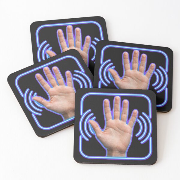 Item preview, Hello Sign Language Open Hand Neon Wave designed and sold by Surviving Monday Club.