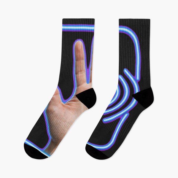 Item preview, Hello Sign Language Open Hand Neon Wave designed and sold by Surviving Monday Club.
