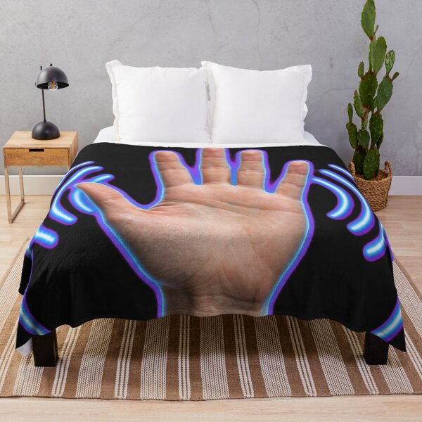Item preview, Hello Sign Language Open Hand Neon Wave designed and sold by Surviving Monday Club.