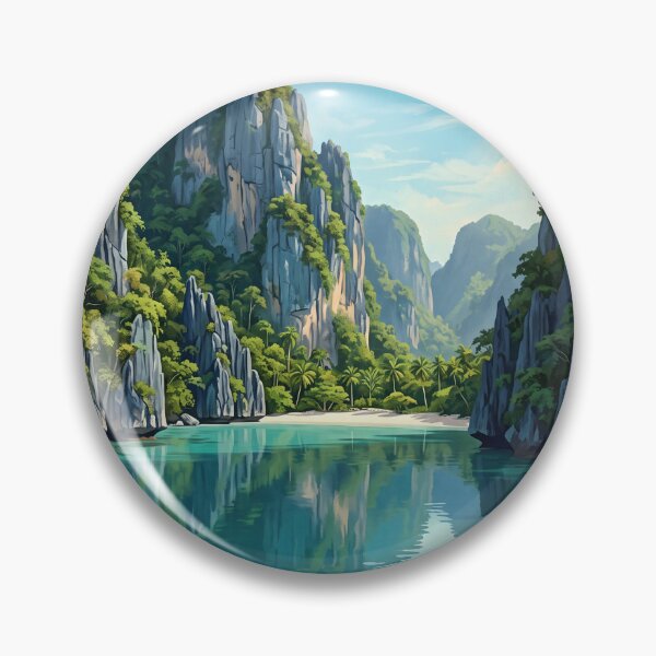 Item preview, El Nido Philippines Vintage Travel Art – Limestone Lagoons & Bacuit Bay designed and sold by Bomax121.