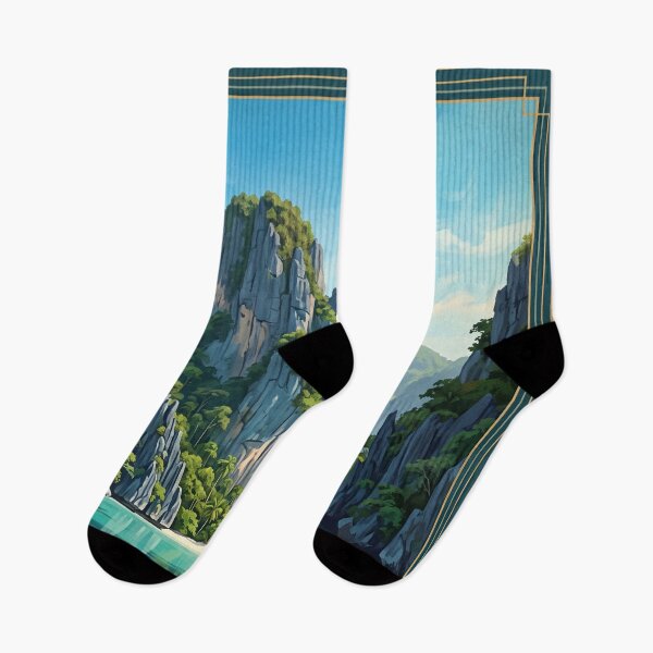 Item preview, El Nido Philippines Vintage Travel Art – Limestone Lagoons & Bacuit Bay designed and sold by Bomax121.