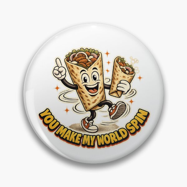 Item preview, You Make My World Spin Funny Kebab Pun Foodie Love designed and sold by BeardWave.
