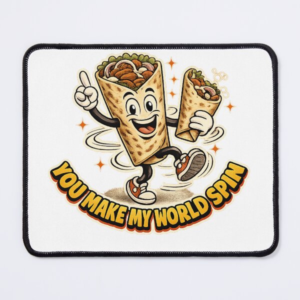 Item preview, You Make My World Spin Funny Kebab Pun Foodie Love designed and sold by BeardWave.